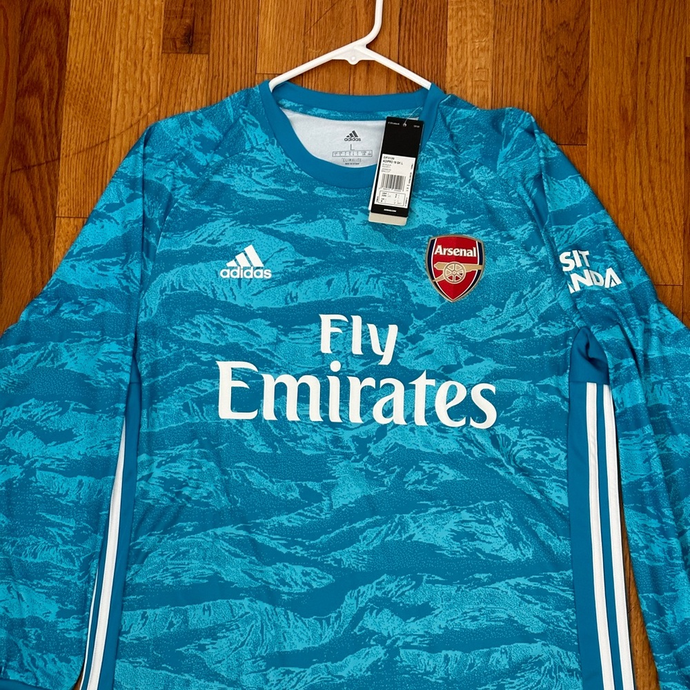Arsenal Adidas Goalkeeper Kit Long Sleeve Mens Large BNWT Blue/White